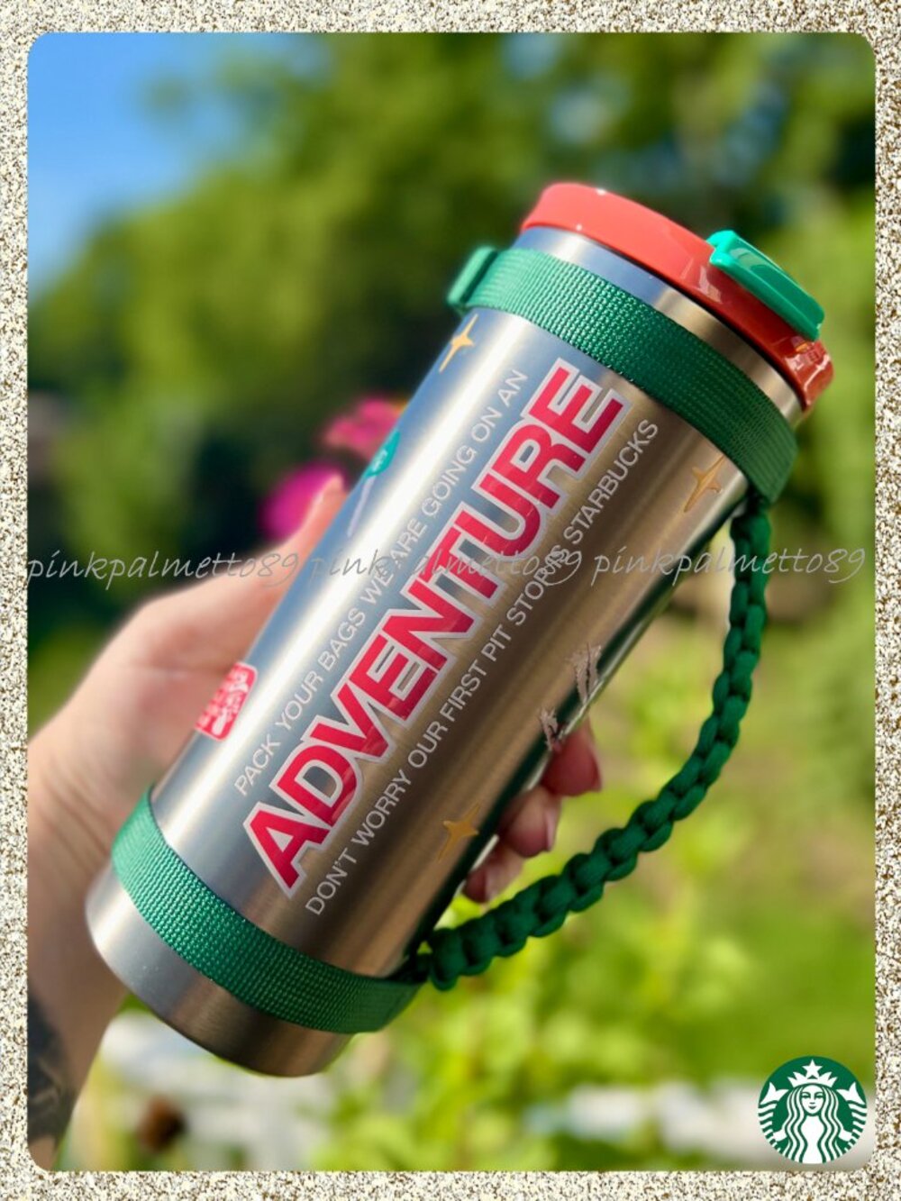 ✨🚗 NWT 2026 Dandy + Starbucks "Adventure" 20oz SS Bottle w/ Woven Handle